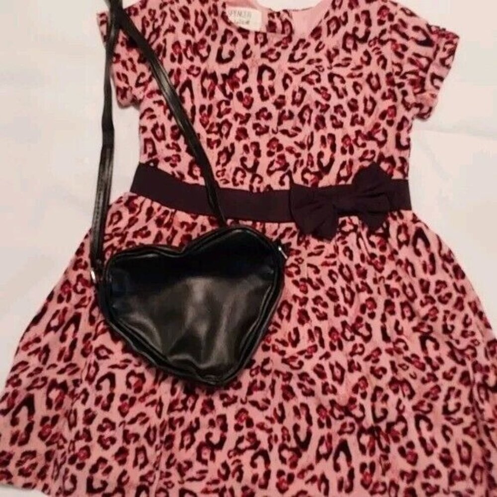 Toddler Girls Dress W/Purse set Floung Flutter dress size 3T pink New